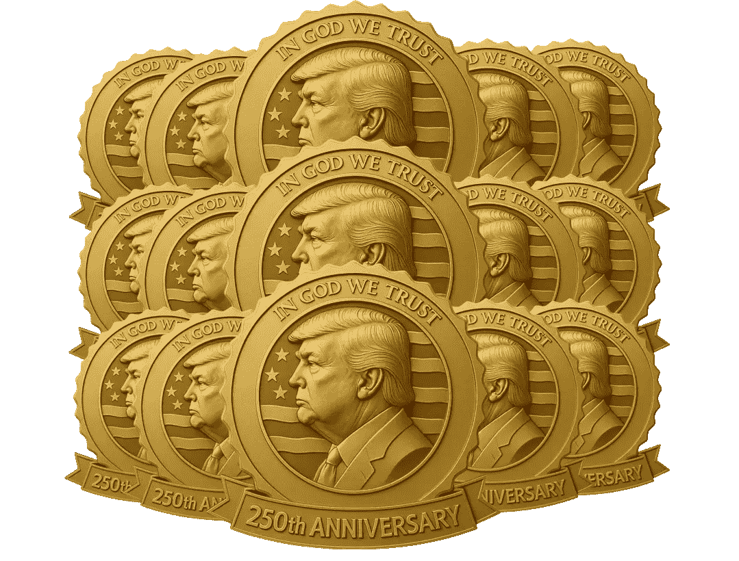 15X Trump 250th Anniversary Golden Badge