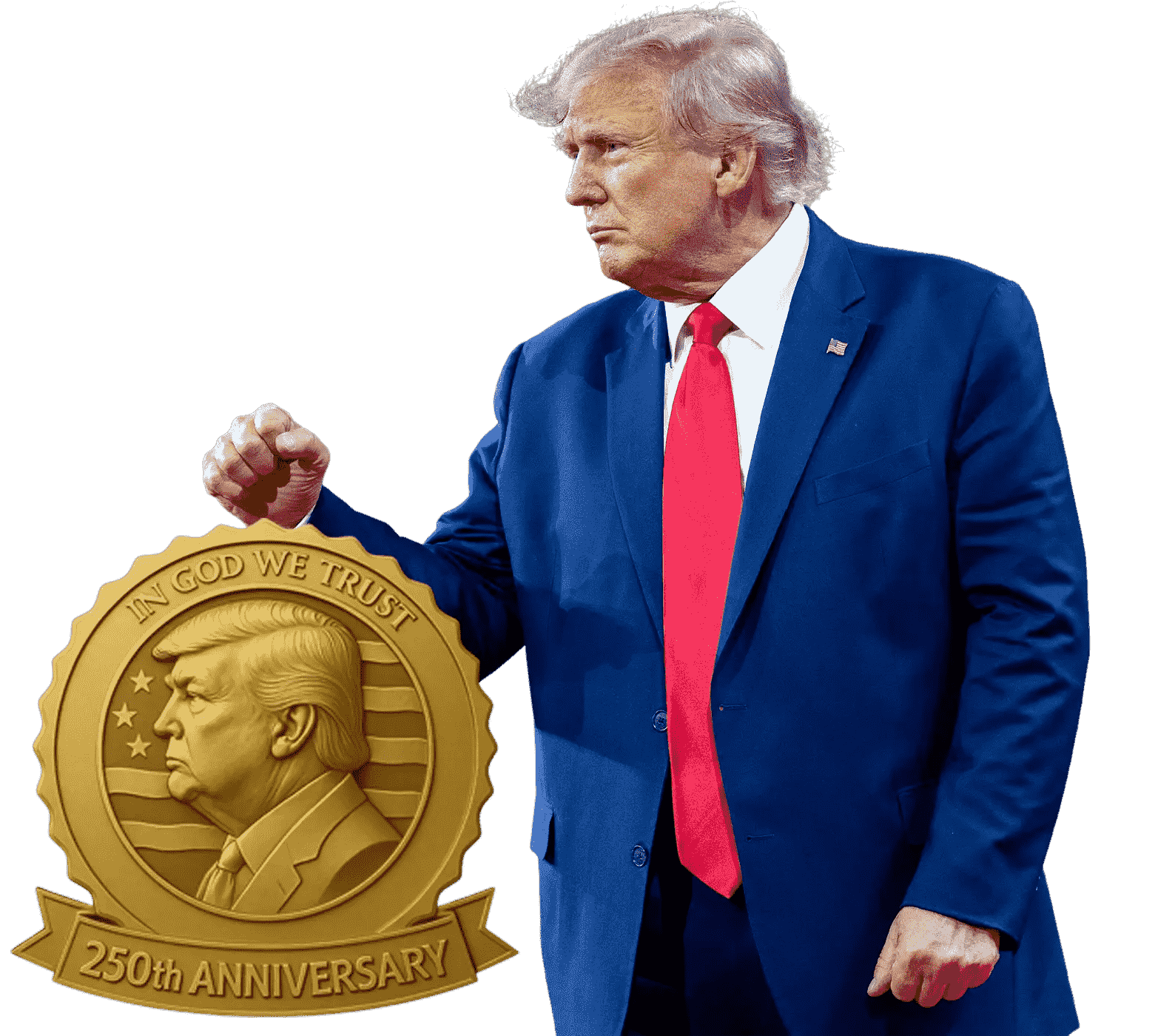 Trump 250th Anniversary Golden Badge